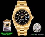 AR Factory Rolex Sky-Dweller 42*14.5mm 316L Oyster Steel Gold Oyster Band 9002 Movement Watch